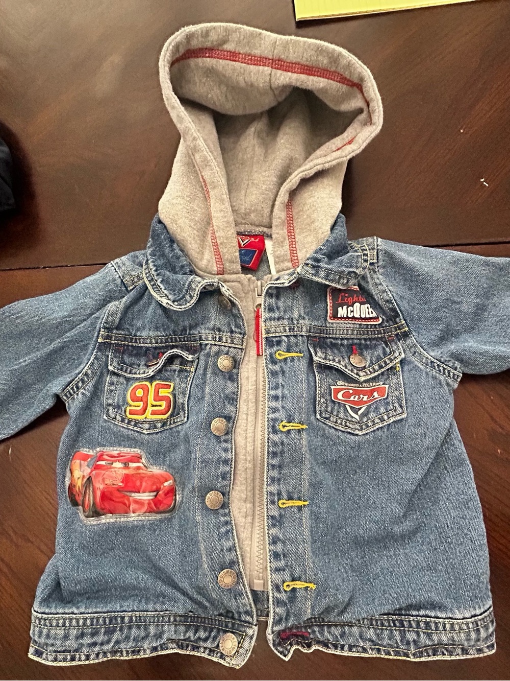 Disney Lightning McQueen Denim Jacket in Blue with Red Accents